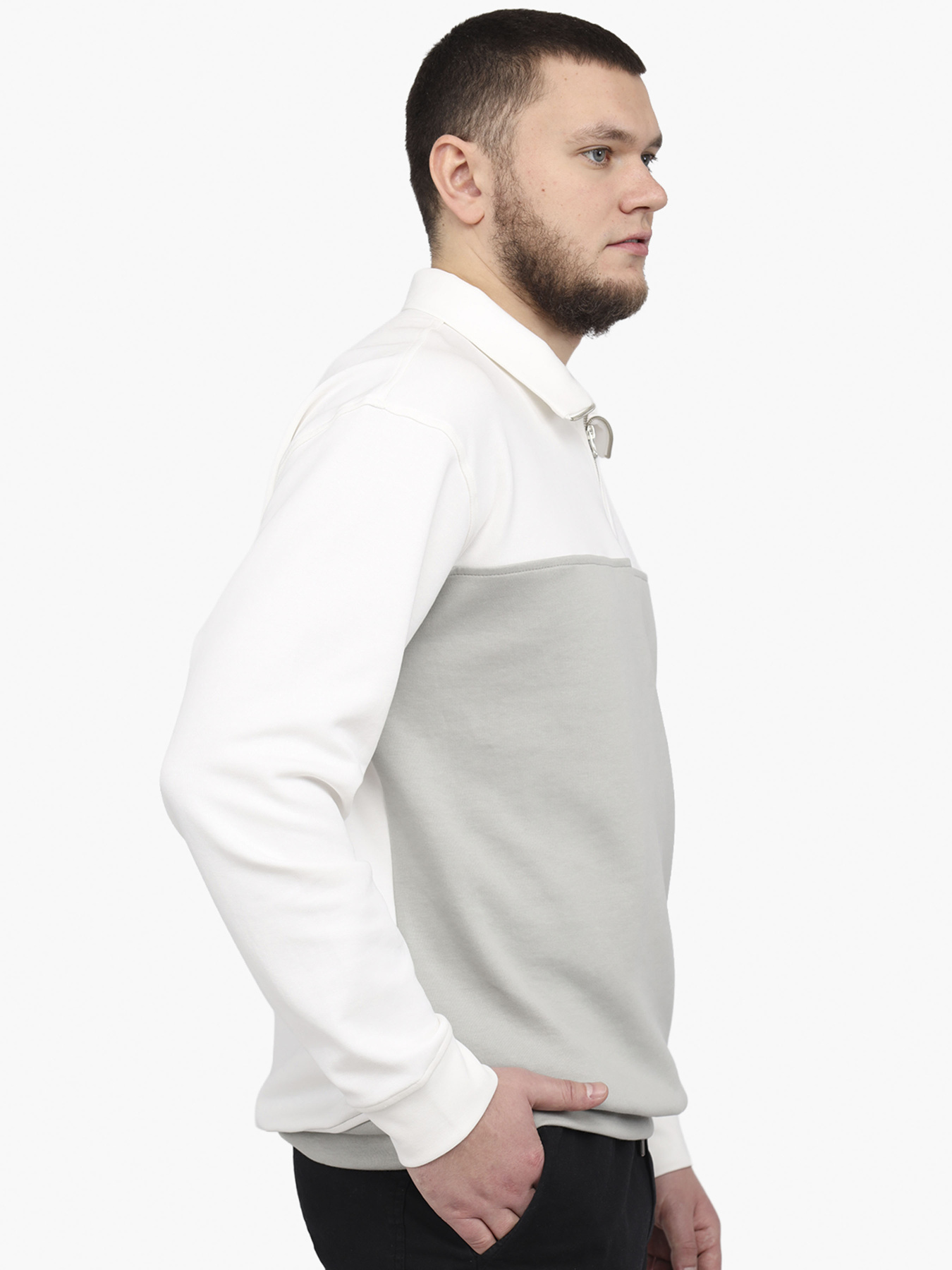 Світшот чоловічий  колір молочний ЦБ-00291037 модель ЦБ-00291037 Фото