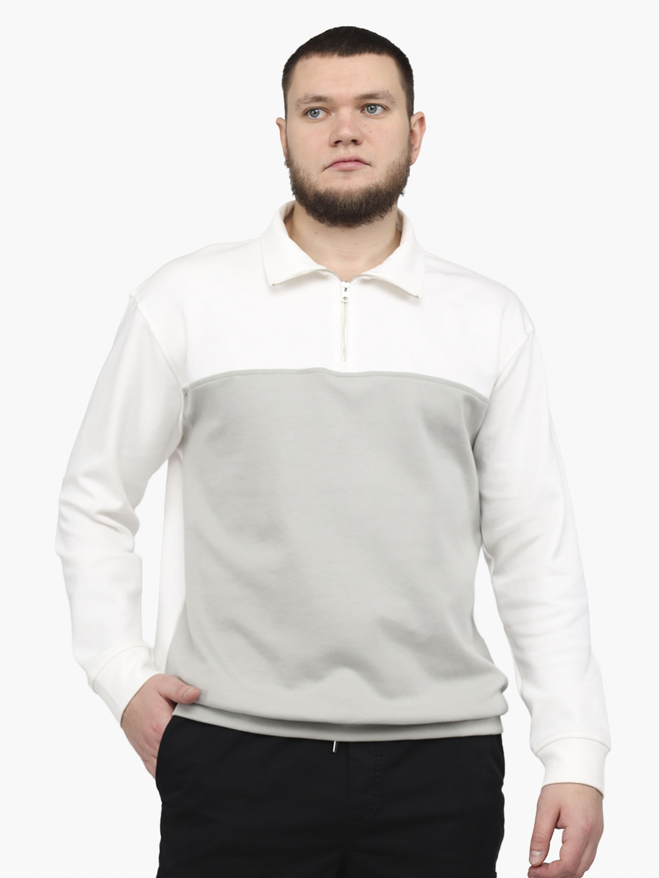 Світшот чоловічий  колір молочний ЦБ-00291037 модель ЦБ-00291037 Фото