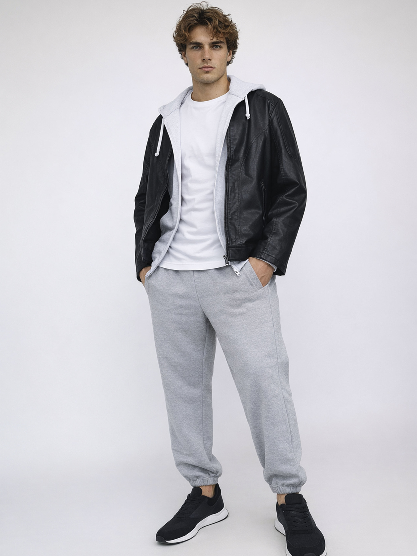 Штани спортивні чоловічі  колір світло-сірий ЦБ-00291043 модель ЦБ-00291043 Фото