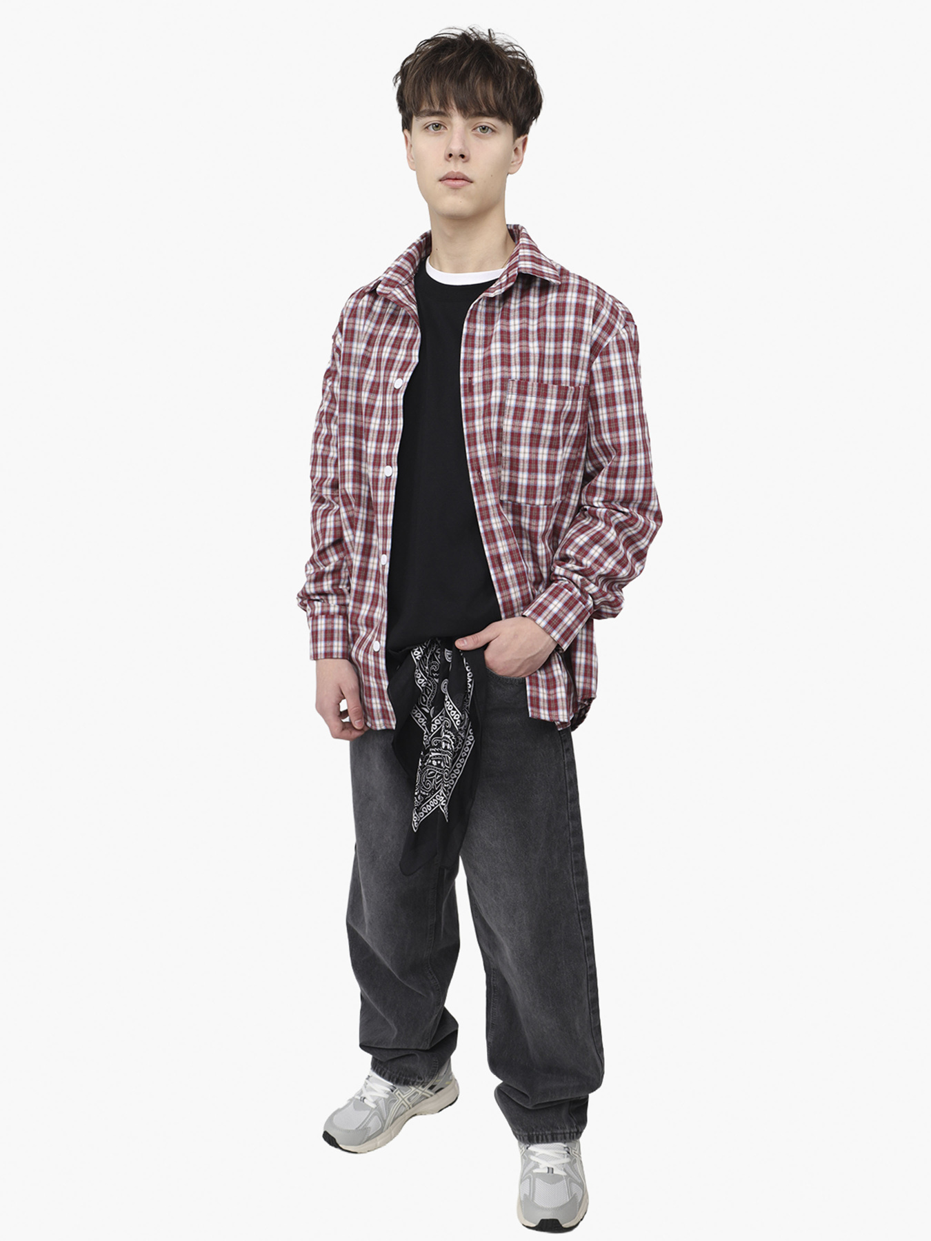 Рубашка с длинным рукавом мужская  цвет красный ЦБ-00291104 модель ЦБ-00291104 Фото