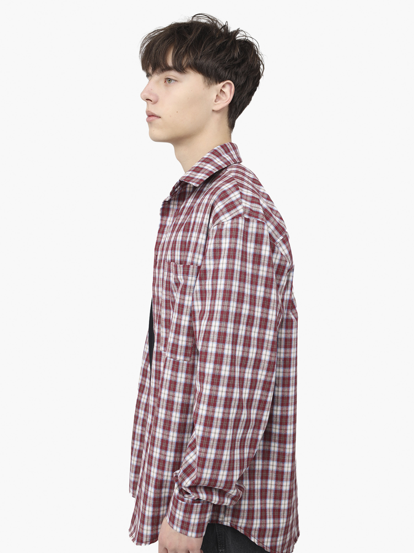 Рубашка с длинным рукавом мужская  цвет красный ЦБ-00291104 модель ЦБ-00291104 Фото