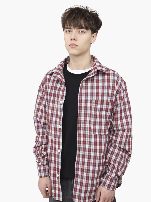 Сорочка з довгим рукавом чоловіча  колір червоний ЦБ-00291104 модель ЦБ-00291104 Фото