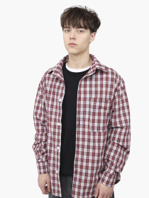 Рубашка с длинным рукавом мужская  цвет красный ЦБ-00291104 модель ЦБ-00291104 Фото