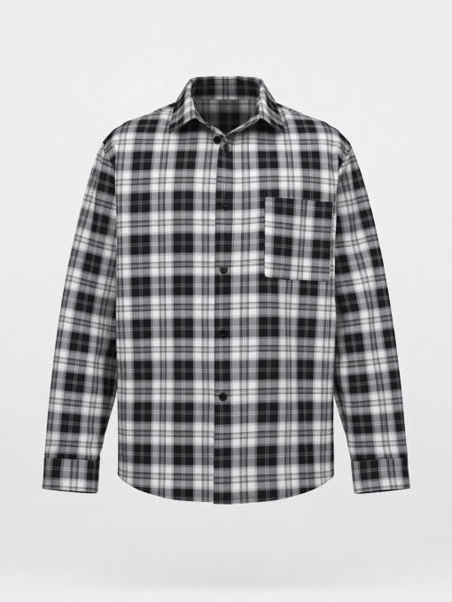 Рубашка с длинным рукавом мужская  цвет черный ЦБ-00291106 модель ЦБ-00291106 Фото