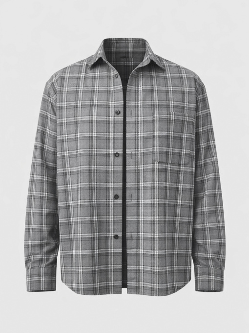 Рубашка с длинным рукавом мужская  цвет серый ЦБ-00291108 модель ЦБ-00291108 Фото