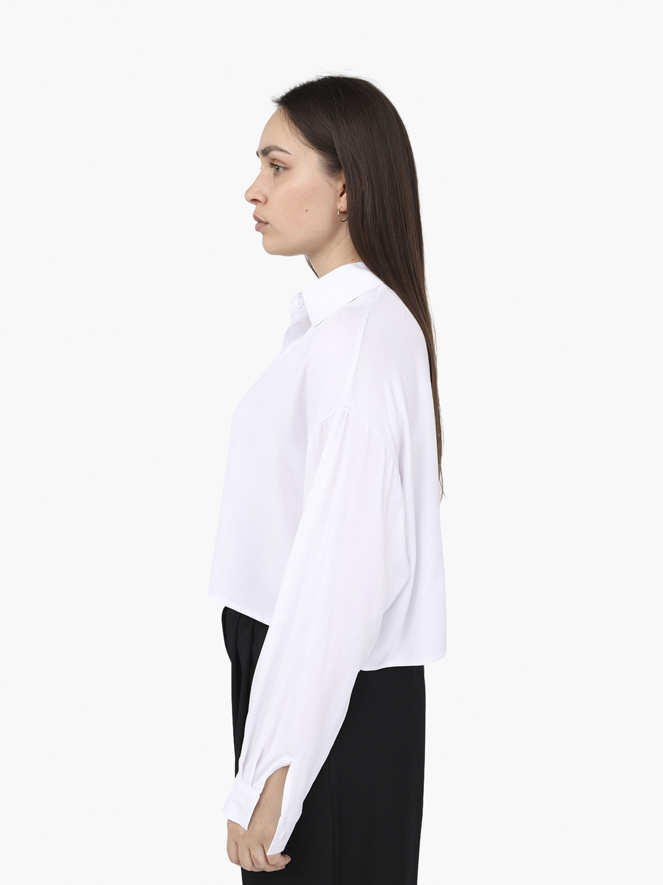 Сорочка з довгим рукавом жіноча  колір білий ЦБ-00291418 модель ЦБ-00291418 Фото