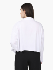 Сорочка з довгим рукавом жіноча  колір білий ЦБ-00291418 модель ЦБ-00291418 Фото