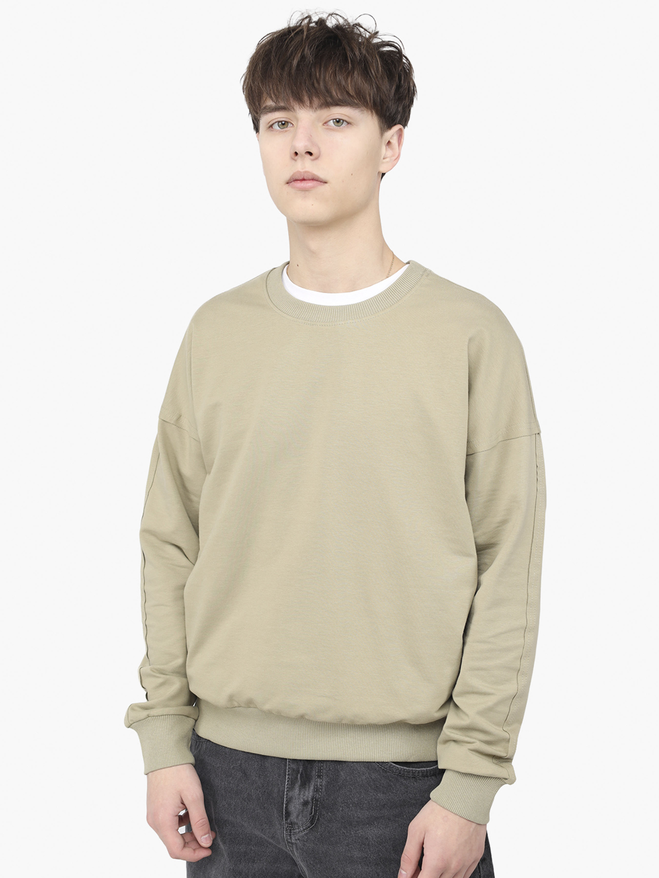 Світшот чоловічий  колір оливковий ЦБ-00292181 модель ЦБ-00292181 Фото