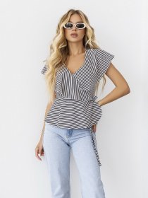 Блуза ISSA Plus модель SA-12046i_blackwhite Фото