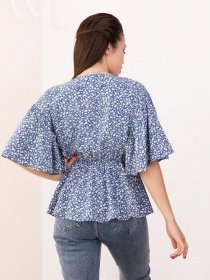 Блуза ISSA Plus модель SA-171_blue Блуза ISSA Plus модель SA-171_blue Фото