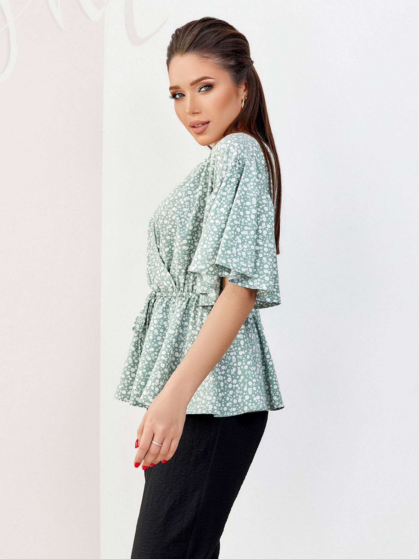 Блуза ISSA Plus модель SA-171_green Фото