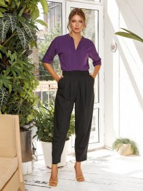 Блуза ISSA Plus модель SA-284_violet Блуза ISSA Plus модель SA-284_violet Фото