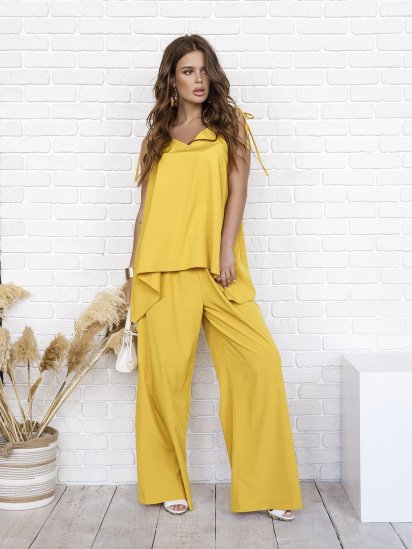Костюм ISSA Plus модель 12067_mustard — фото 4 - INTERTOP