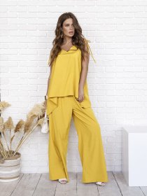 Повседневный костюм ISSA Plus модель 12067_mustard Фото
