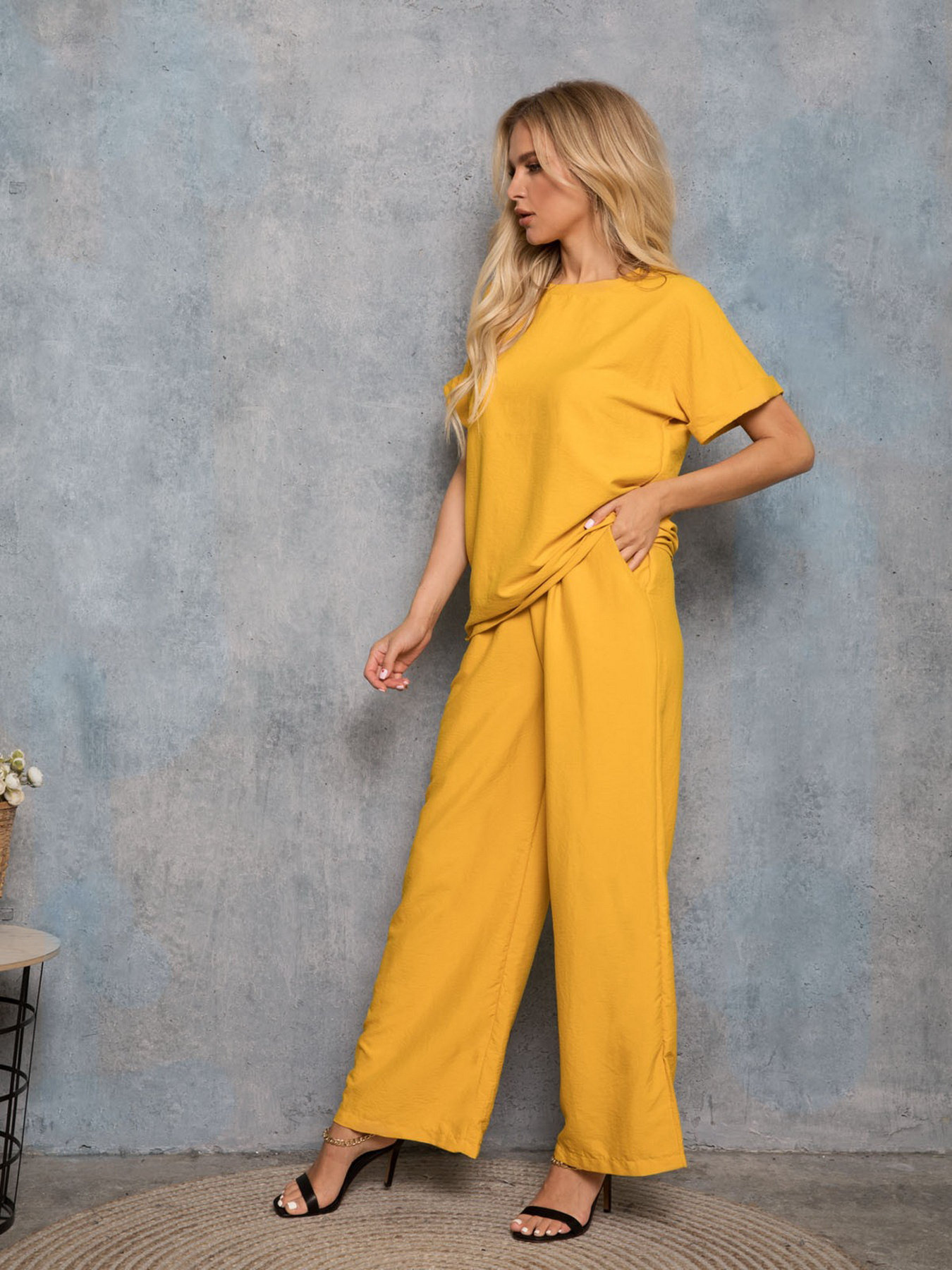 Костюм ISSA Plus модель 12766_mustard Фото