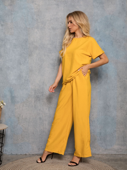 Костюм ISSA Plus модель 12766_mustard — фото 3 - INTERTOP