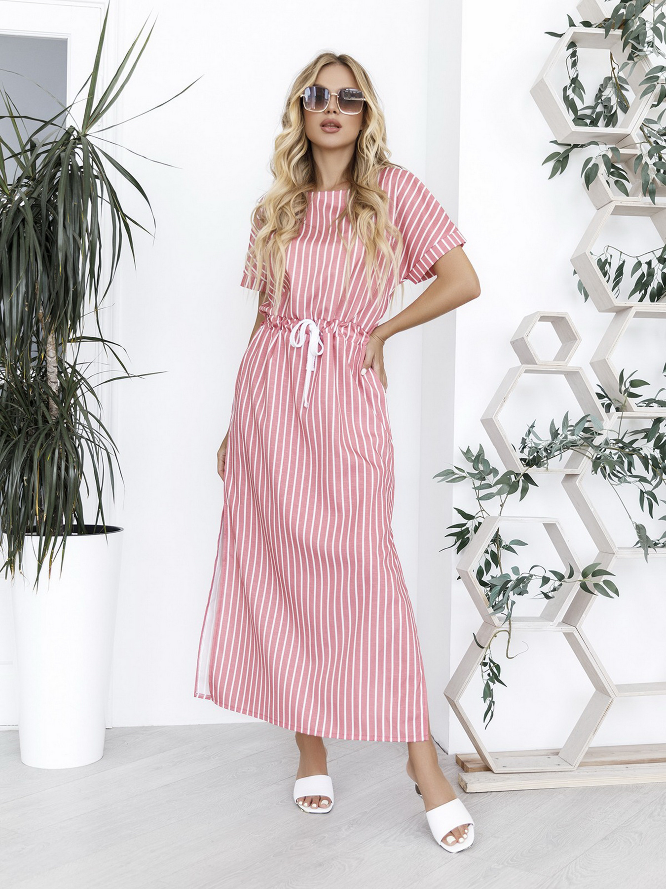 Сукня максі ISSA Plus модель 12036_pink Фото