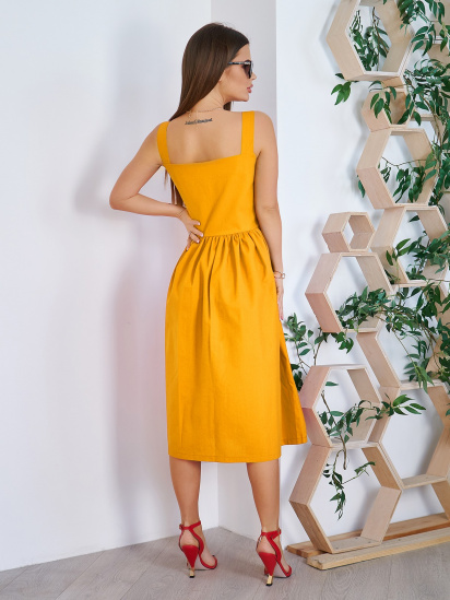 Сарафан ISSA Plus модель 11782_mustard — фото 5 - INTERTOP