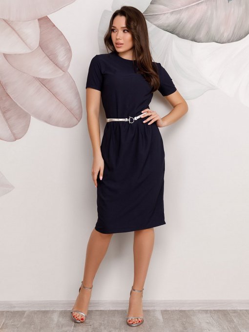 Сукня міді ISSA Plus модель 12491_blue Фото