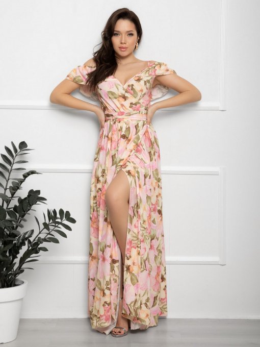 Платье макси ISSA Plus модель 12566_pink Фото