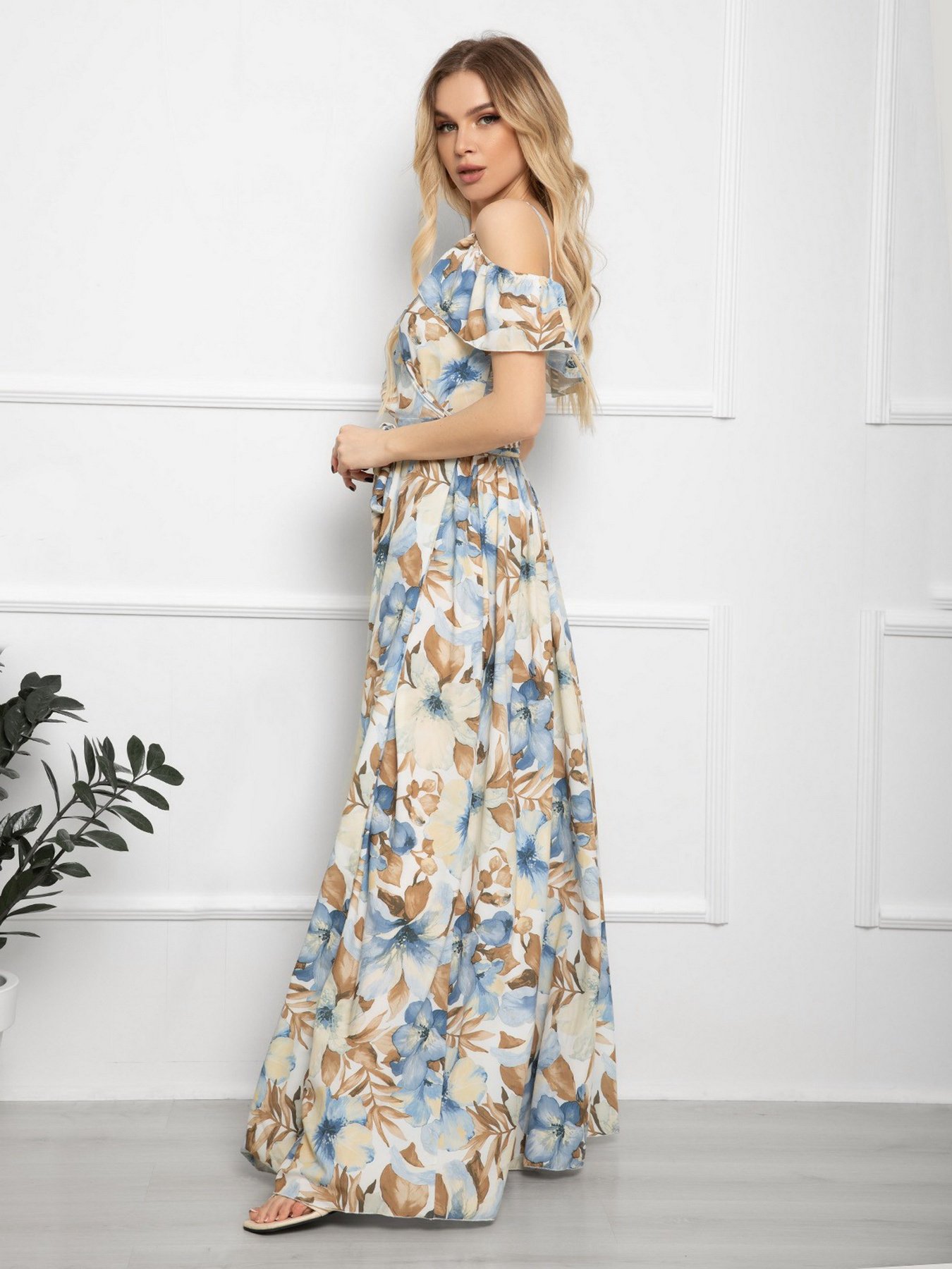 Платье макси ISSA Plus модель 12566_blue Фото