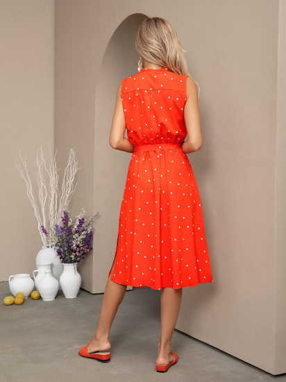 Сукня міді ISSA Plus модель 13018_orange — фото 3 - INTERTOP