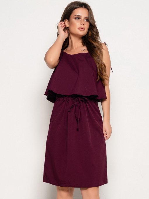 Сарафан ISSA Plus модель SA-10786i_burgundy Фото