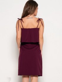 Сарафан ISSA Plus модель SA-10786i_burgundy Фото