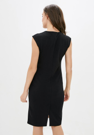 Платье мини ISSA Plus модель SA-1_blackbeige Фото