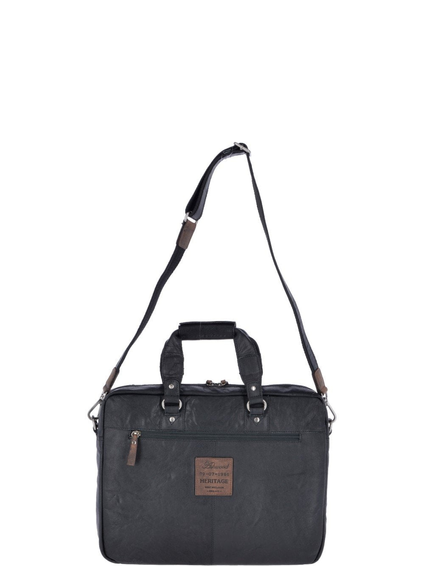 Сумка для ноутбука Ashwood Leather модель F83 BLACK/MUD Фото