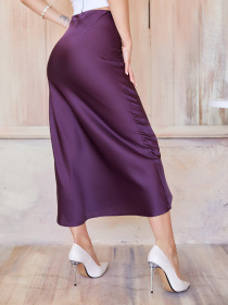 Юбка миди ISSA Plus модель 11931_claret Фото