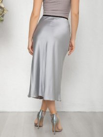 Спідниця міді ISSA Plus модель 11931_серый Фото