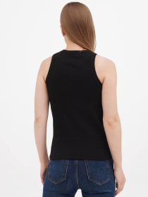 Майка женская базовая "рубчик" черная модель Wm328 Фото