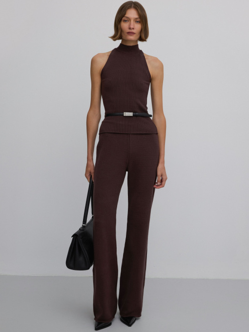 Штани в'язані ESTRO 0851-04108, колір коричневий модель 0851-04108 Фото