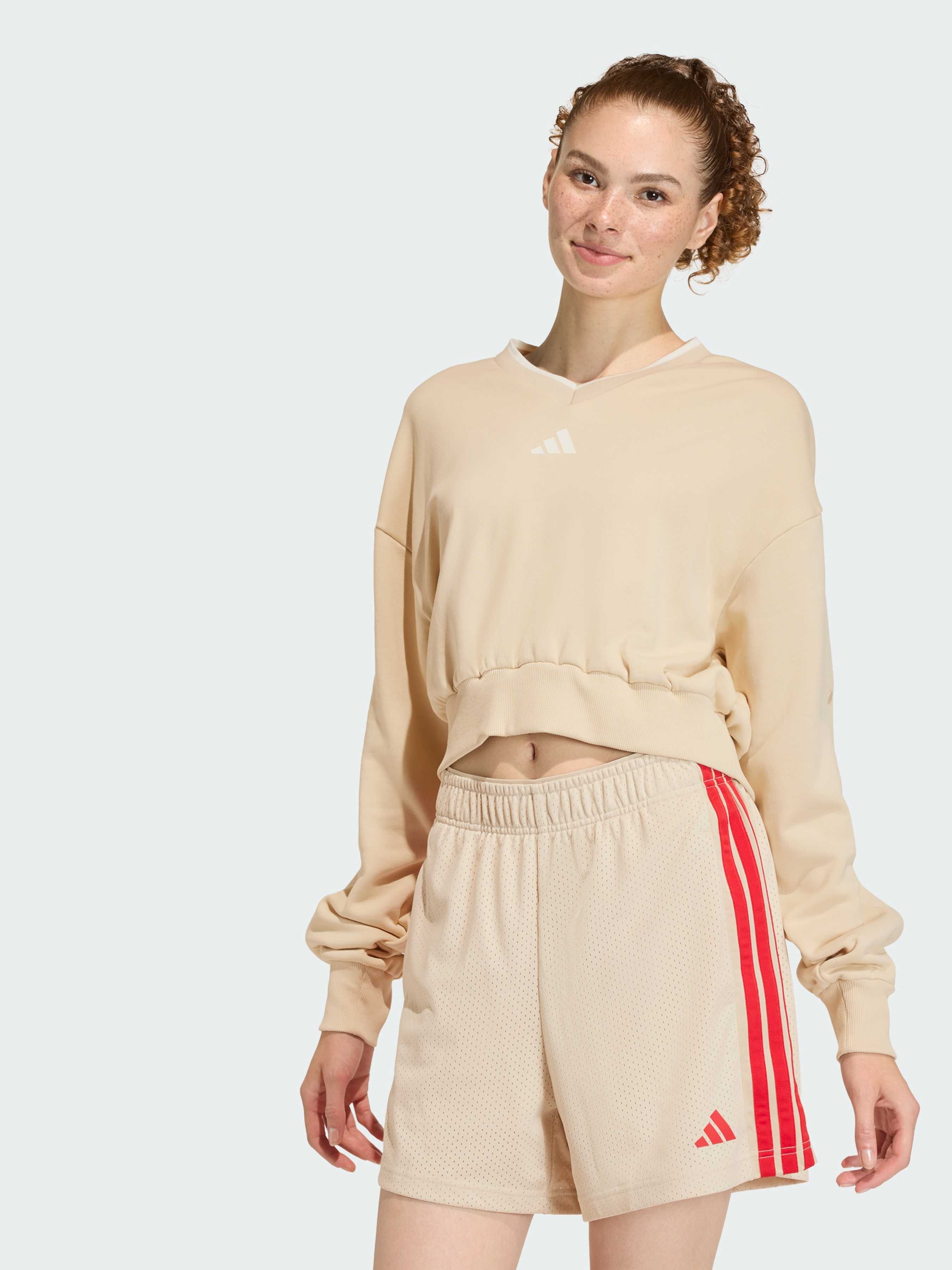 Бавовняний Жіночий Світшот adidas  (JY6969) колір бежевий