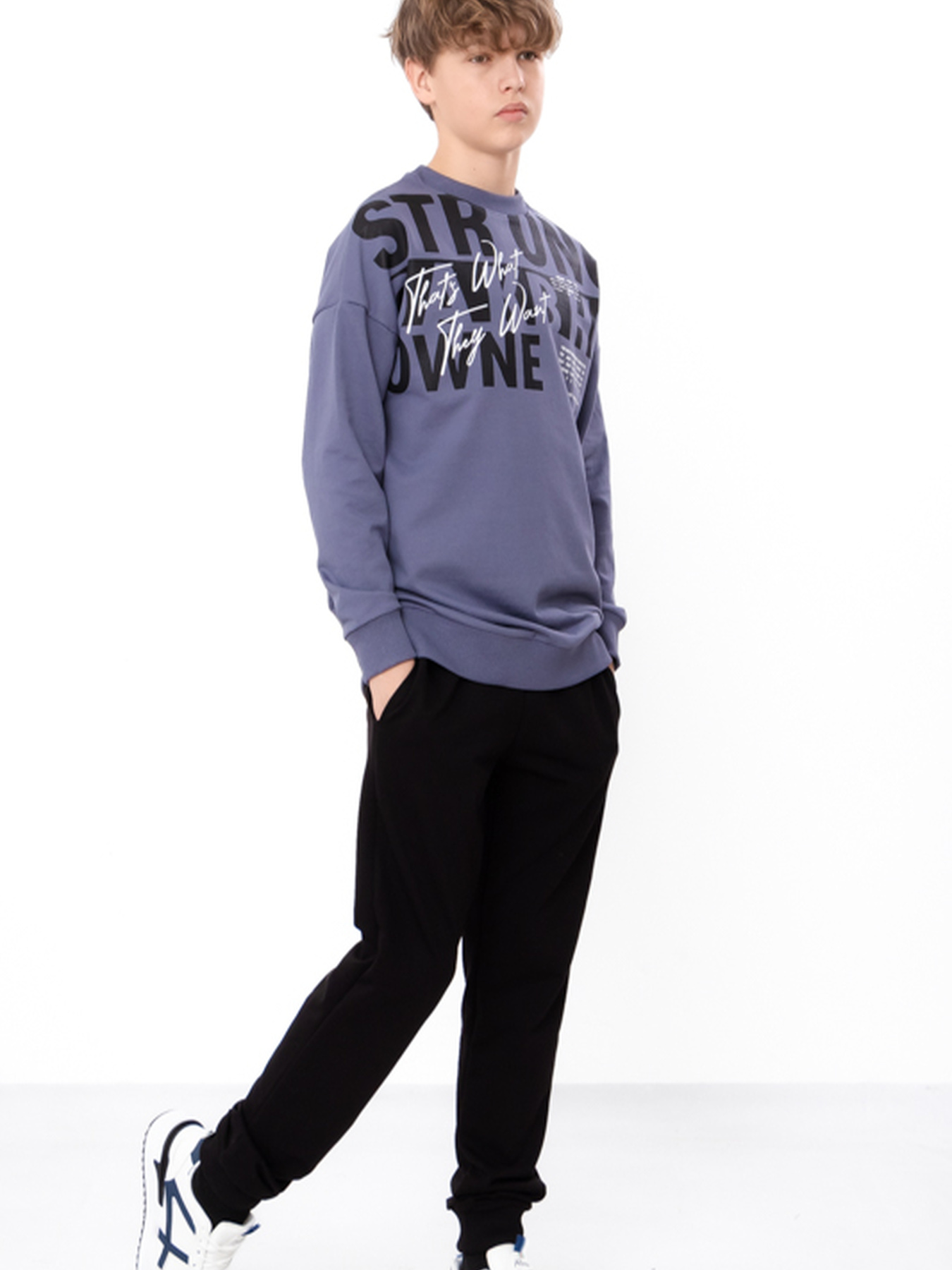 Спортивний костюм для хлопчика-підлітка з принтом, Темно-сірий​ Носи Своє (6419-057-33-1) модель 6419-057-33-1-marengo-strong Фото