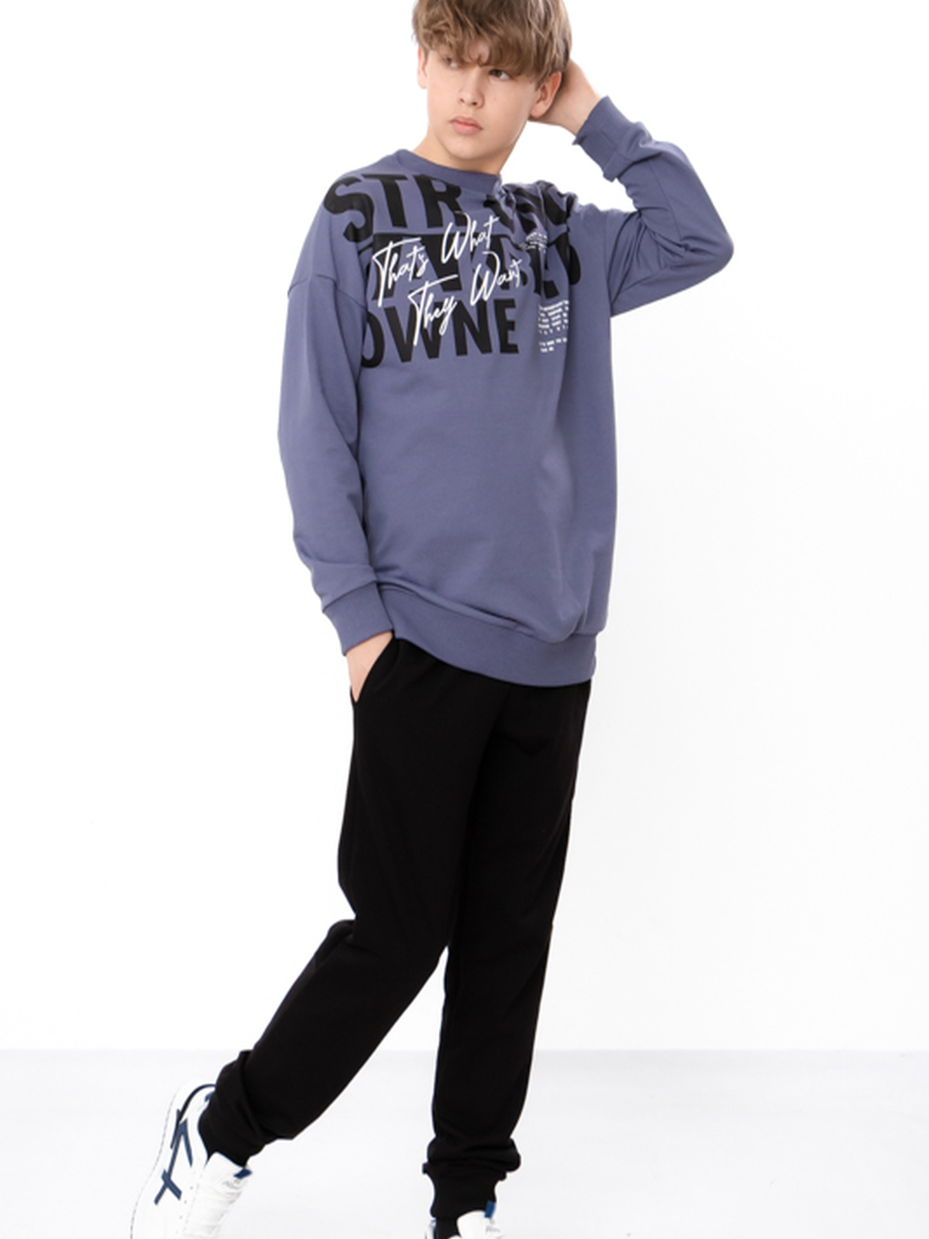 Спортивний костюм для хлопчика-підлітка з принтом, Темно-сірий​ Носи Своє (6419-057-33-1) модель 6419-057-33-1-marengo-strong Фото