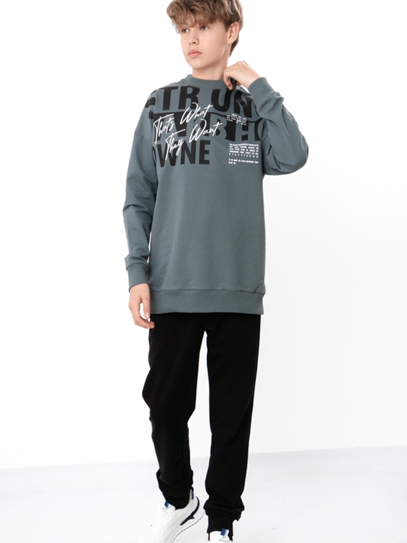 Спортивний костюм для хлопчика-підлітка з принтом, Темно-зелений​ Носи Своє (6419-057-33-1) модель 6419-057-33-1-zelenij-graft-strong Фото