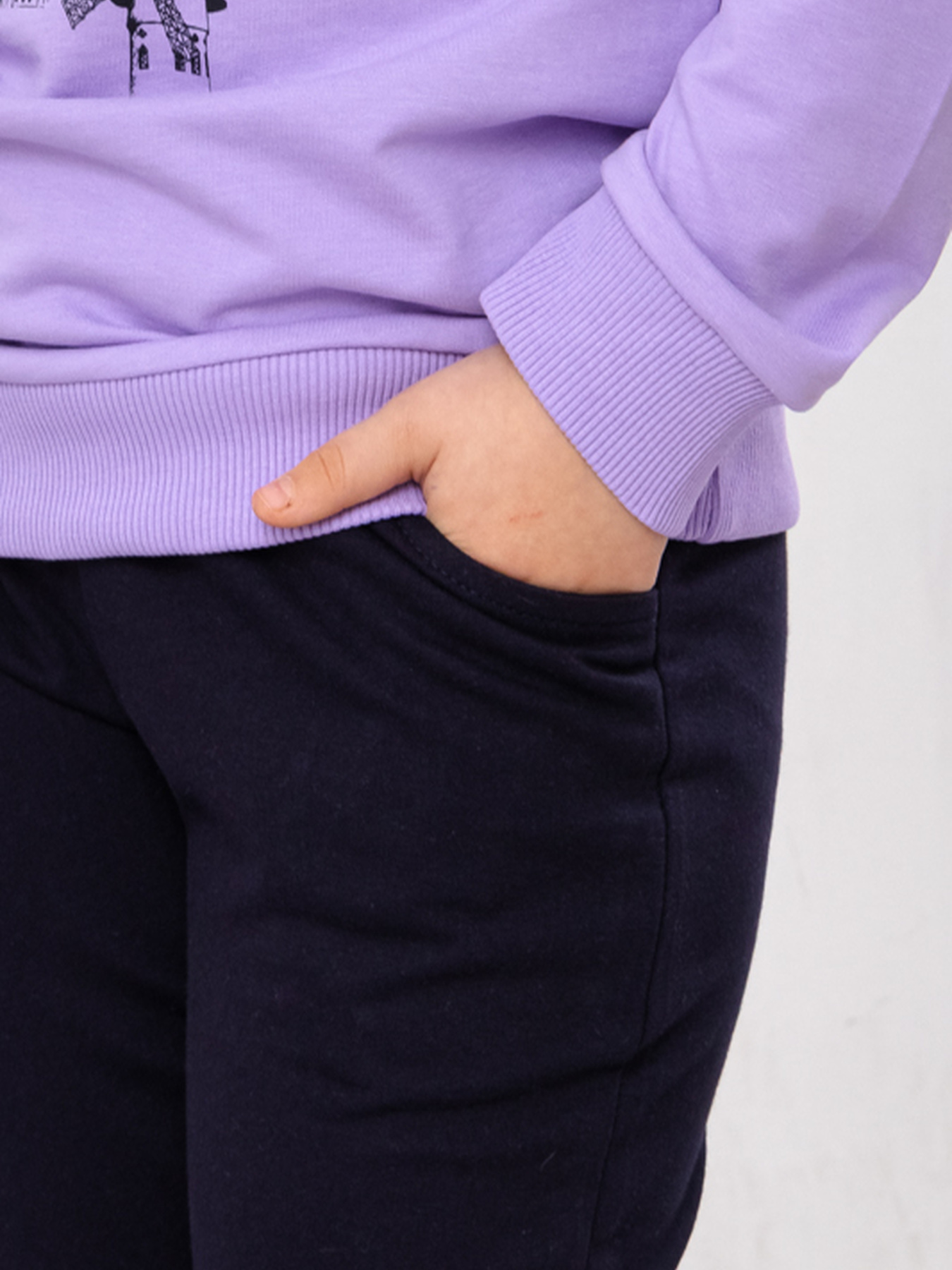 Спортивний костюм для дівчинки з принтом «Bonjour», Бузковий Носи Своє (6063-057-33-3-1) модель 6063-057-33-3-1-buzok-bonjour Фото