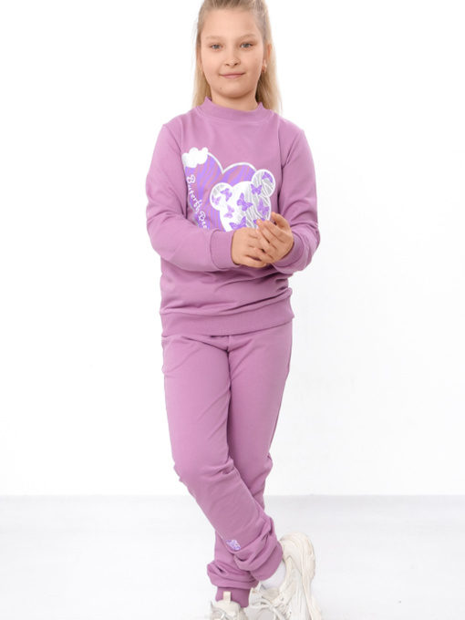 Дитячий спортивний костюм для дівчинки з принтом, Рожевий Носи Своє (6063-057-33-2-1) модель 6063-057-33-2-1-rozheva-pudra Фото