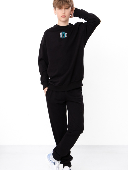 Підлітковий костюм для хлопчика зі світшотом та штанами, Чорний Носи Своє (6419-057-33) модель 6419-057-33-chornij-nyc Фото