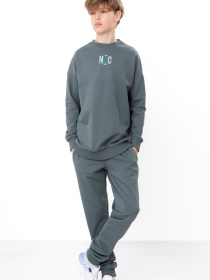 Підлітковий костюм для хлопчика зі світшотом та штанами, Темно-сірий​ Носи Своє (6419-057-33) модель 6419-057-33-zelenij-graft-nyc Фото