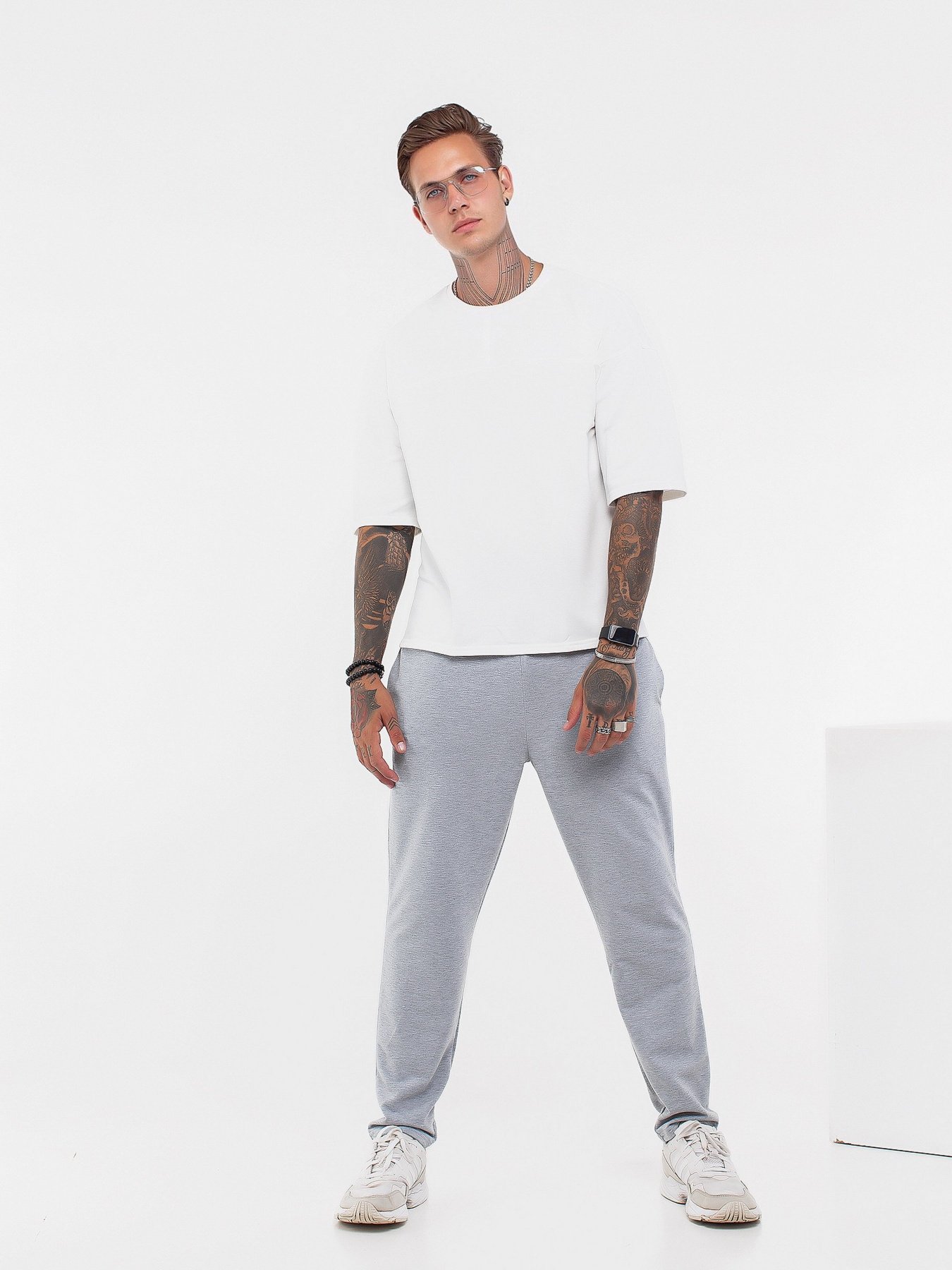 Повседневный костюм ISSA Plus модель GN-434_graymilky Повседневный костюм ISSA Plus модель GN-434_graymilky Фото