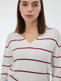 Светр жіночий в червону смужку молочний ORSAY (1002273 X19-1863) модель 1002273-X19-1863 Фото