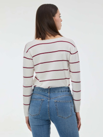 Светр жіночий в червону смужку молочний ORSAY (1002273 X19-1863) модель 1002273-X19-1863 Фото