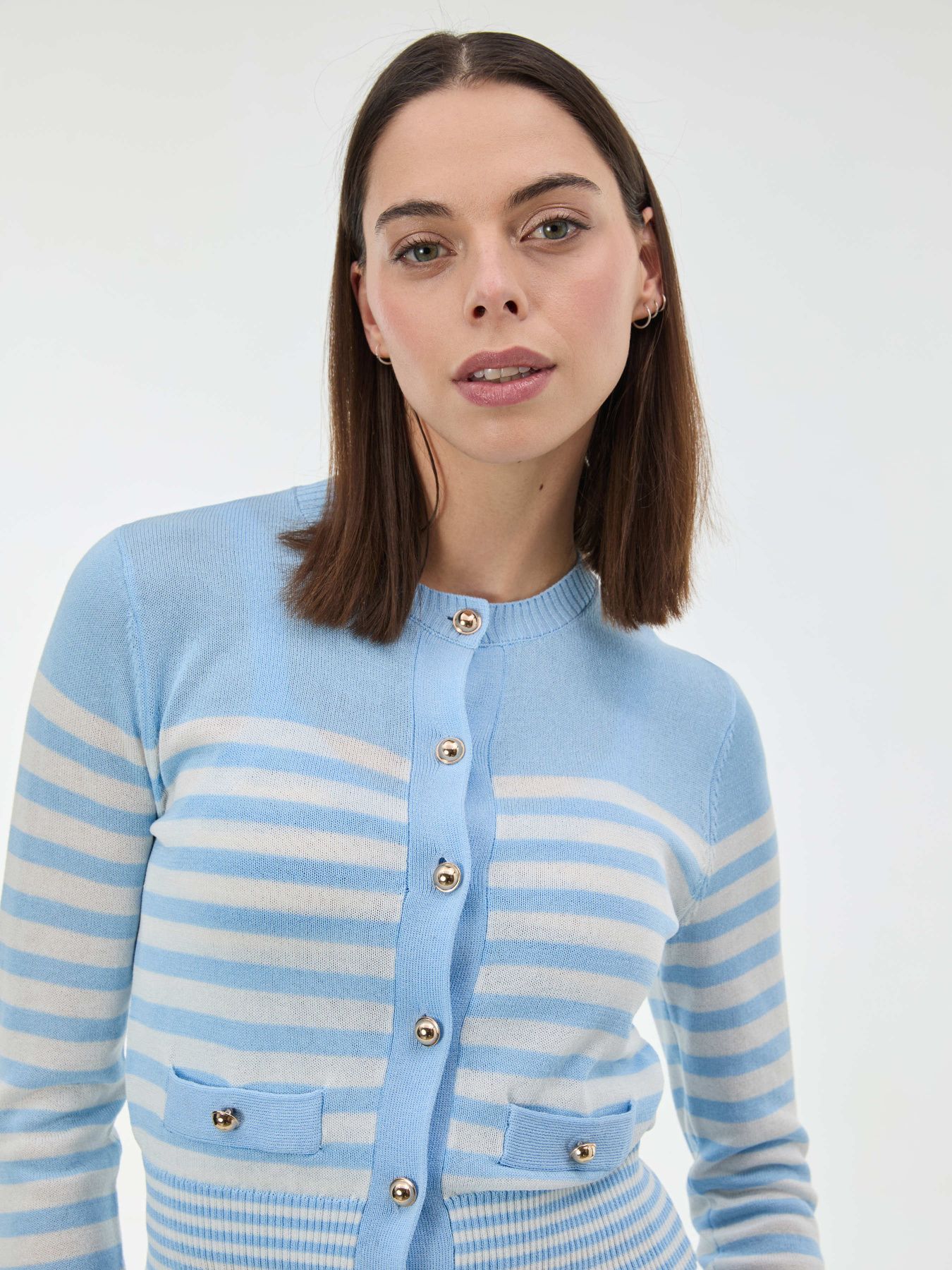 Кардиган жіночий в світло блакину смужку молочний ORSAY (1002334 508000) модель 1002334-508000 Фото