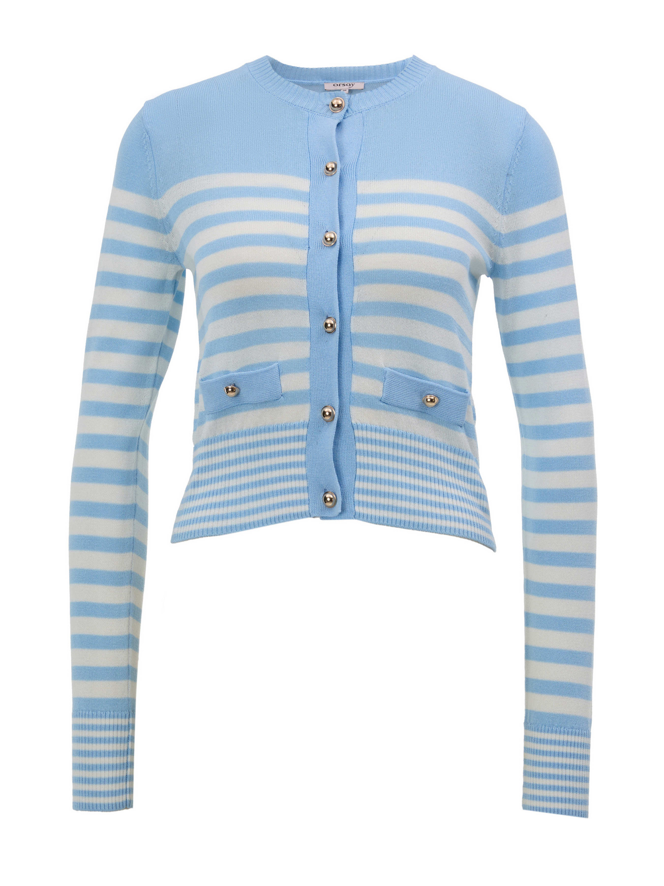 Кардиган жіночий в світло блакину смужку молочний ORSAY (1002334 508000) модель 1002334-508000 Фото