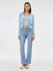Кардиган жіночий в світло блакину смужку молочний ORSAY (1002334 508000) модель 1002334-508000 Фото