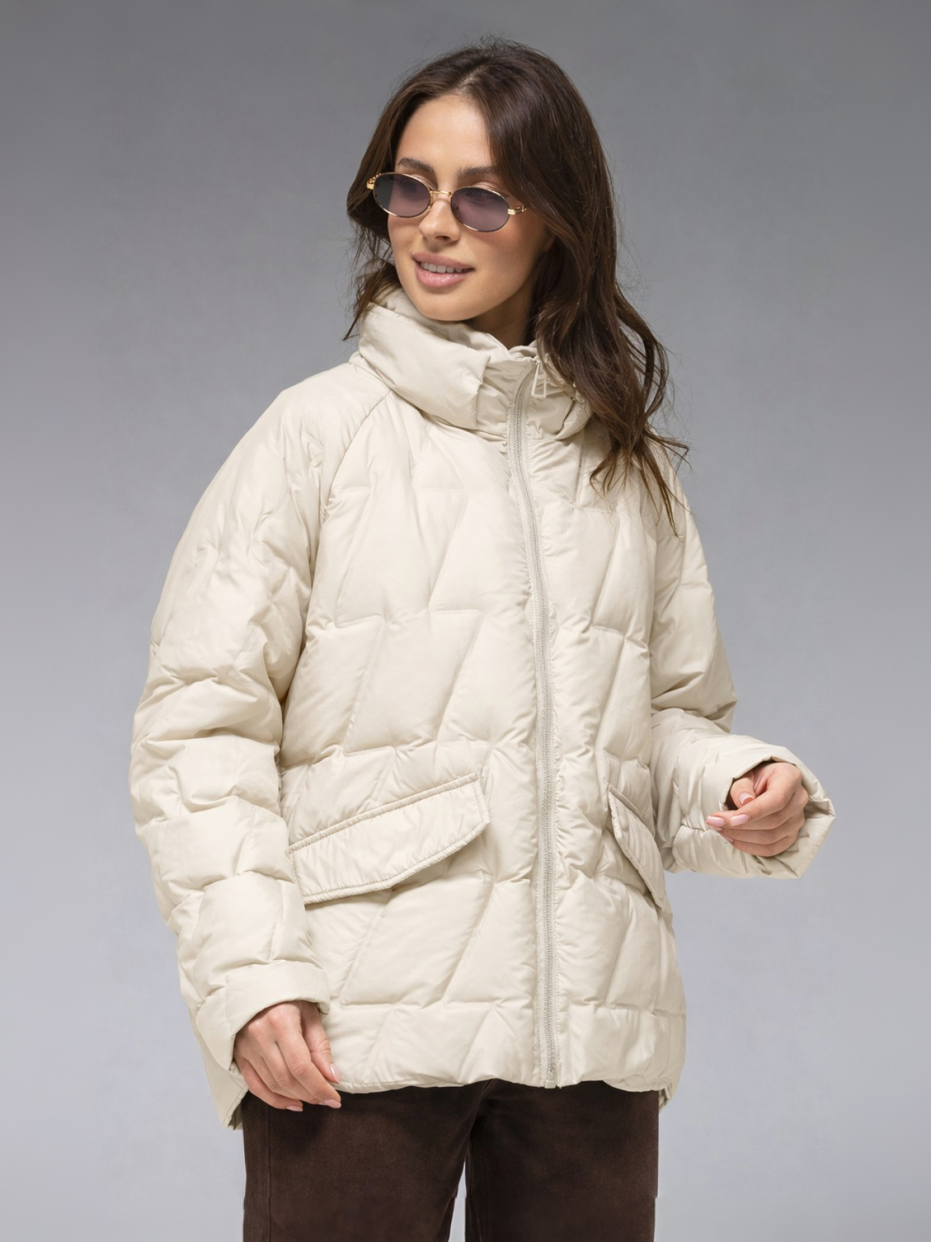 Женская демисезонная куртка ультралегкая весна-осень Viva Wear модель 6535 модель 6535-milky Женская демисезонная куртка ультралегкая весна-осень Viva Wear модель 6535 модель 6535-milky Фото