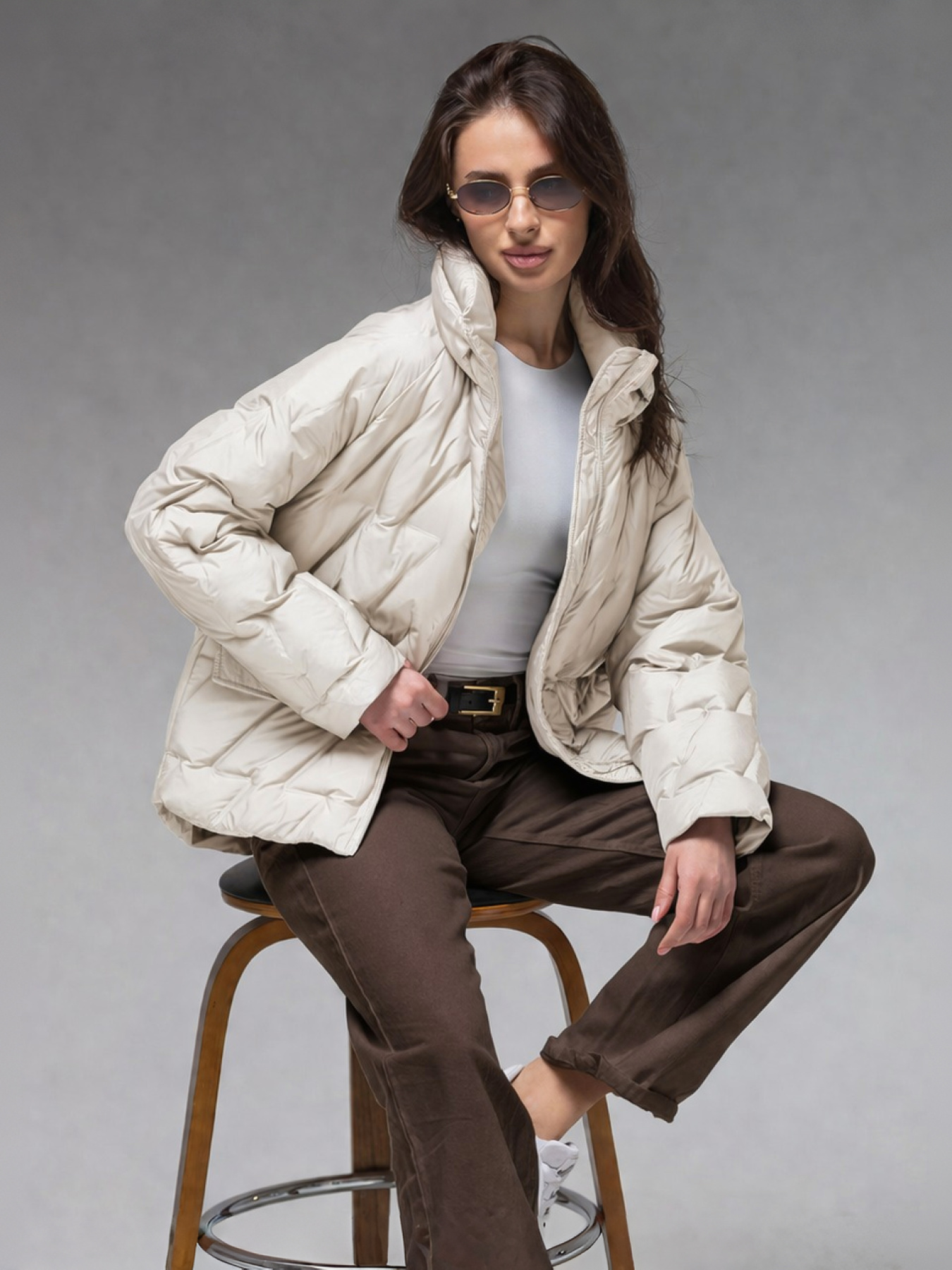 Женская демисезонная куртка ультралегкая весна-осень Viva Wear модель 6535 модель 6535-milky Женская демисезонная куртка ультралегкая весна-осень Viva Wear модель 6535 модель 6535-milky Фото